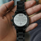 Men's Black Chronograph Watch - Gift for Dad - Engraved Message from Son