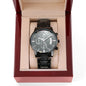 Men's Black Chronograph Watch - Gift for Dad - Engraved Message from Son