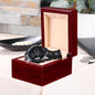 Men's Black Chronograph Watch - Gift for Dad - Engraved Message from Son