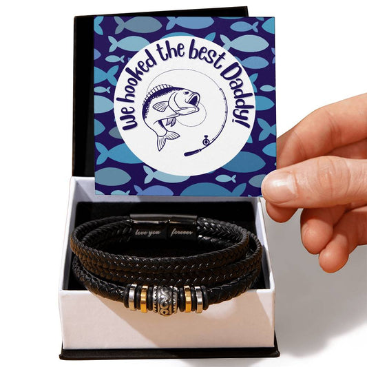 Men's bracelet - Fishing Themed Message