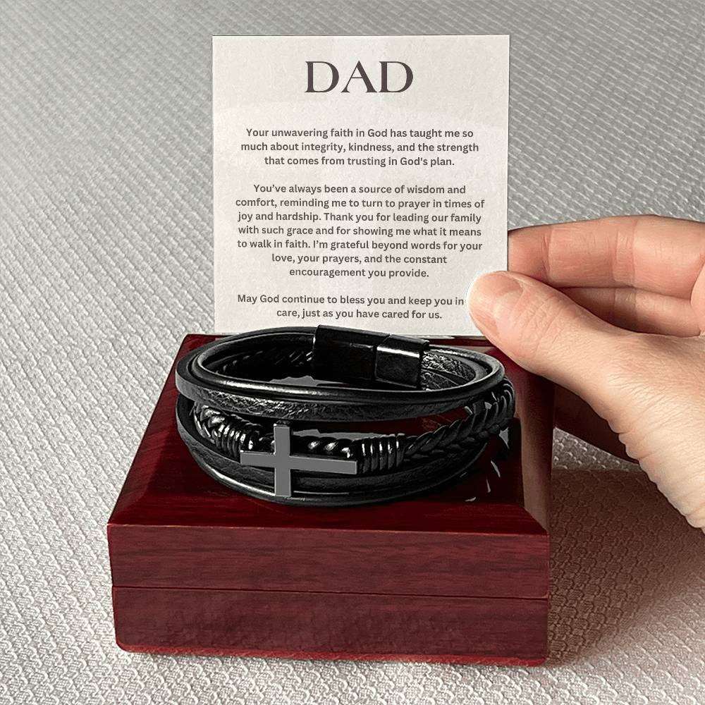 Men's Cross Bracelet - Gift for Dad