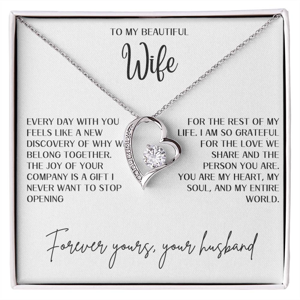 Gift for Wife "You are my heart and soul" Forever Love necklace