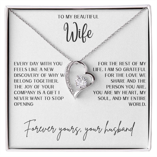 Gift for Wife "You are my heart and soul" Forever Love necklace