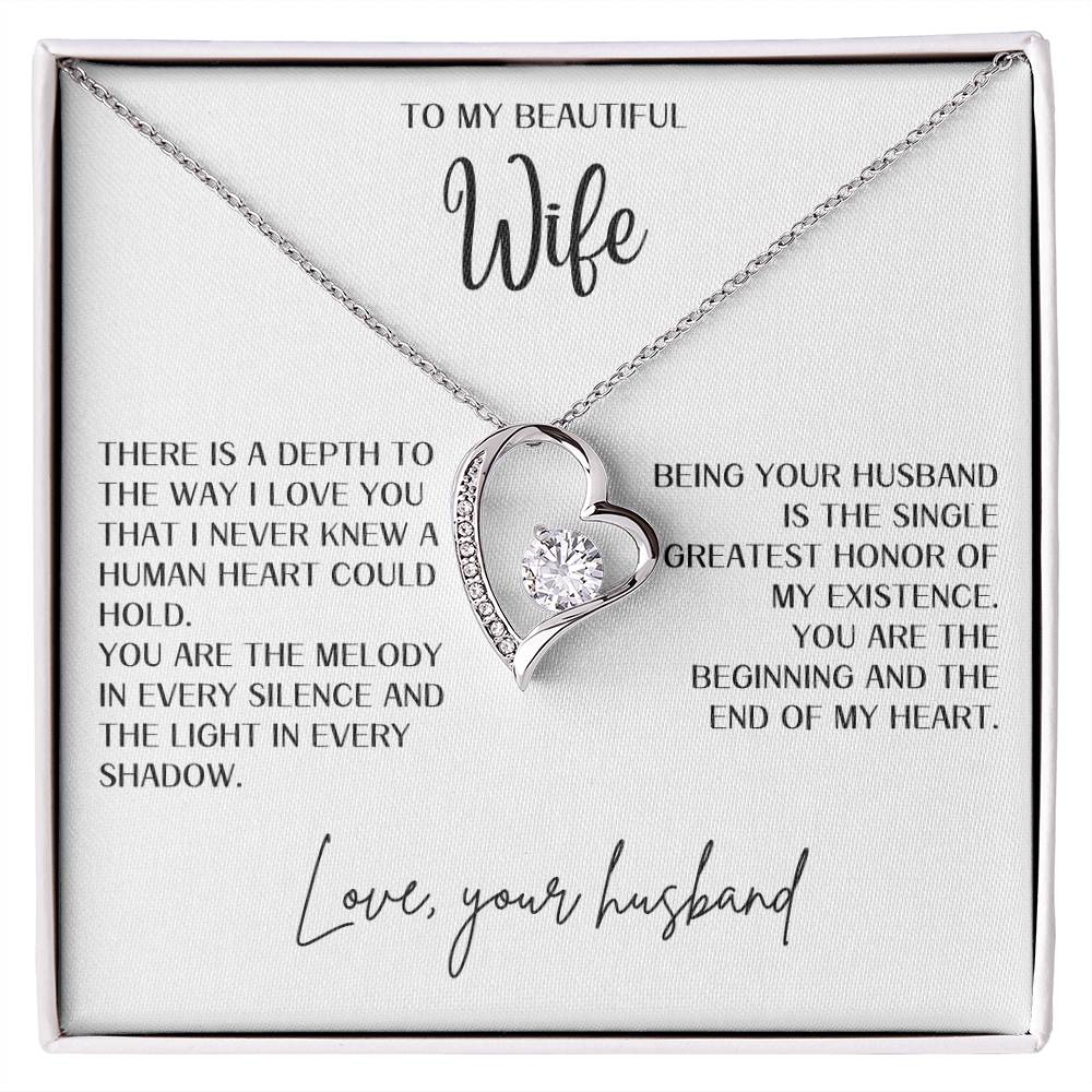 Gift for Wife "You are the beginning and the end" Forever Love necklace