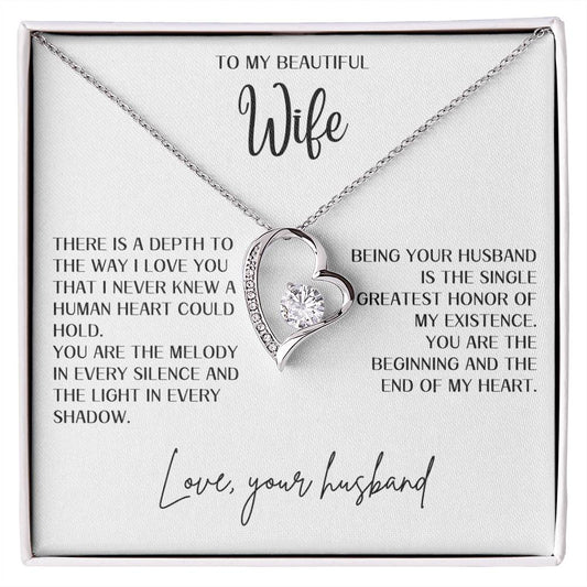 Gift for Wife "You are the beginning and the end" Forever Love necklace