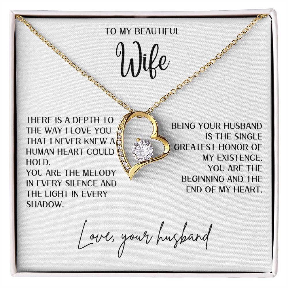 Gift for Wife "You are the beginning and the end" Forever Love necklace