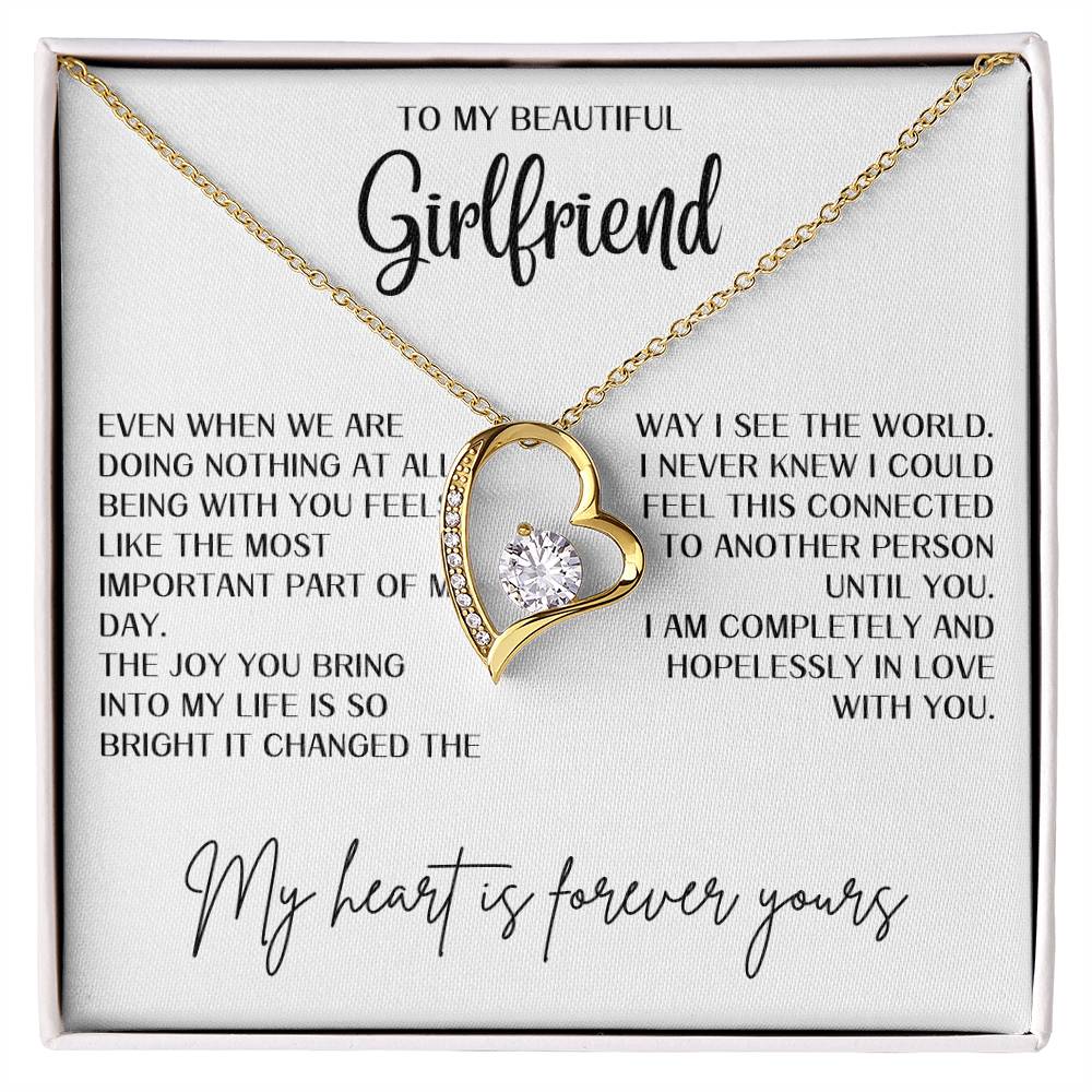 Gift for Girlfriend "Hopelessly in love with you" Forever Love necklace